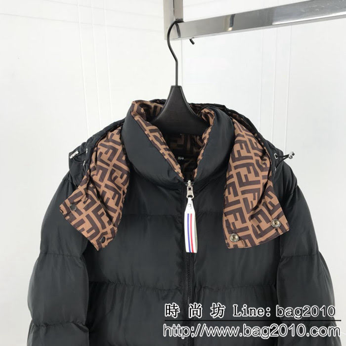 FENDI芬迪 18專櫃同步秋冬新款 全方位FF圖案 長款羽絨棉服 情侶款 ydi2215